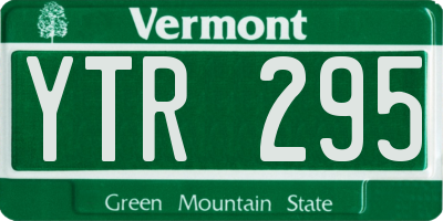 VT license plate YTR295