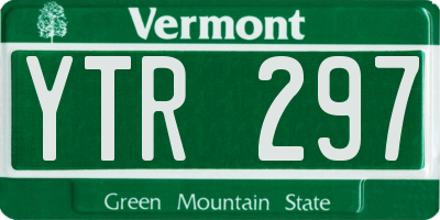 VT license plate YTR297