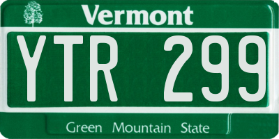 VT license plate YTR299
