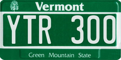 VT license plate YTR300