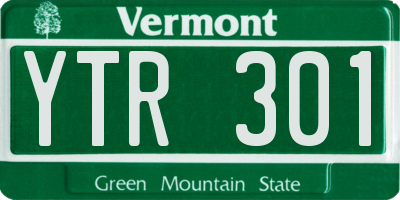VT license plate YTR301