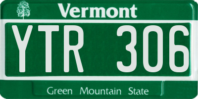 VT license plate YTR306
