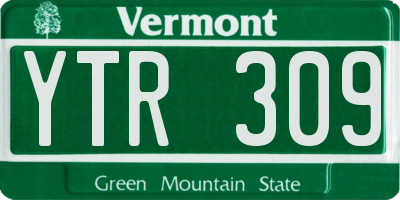VT license plate YTR309