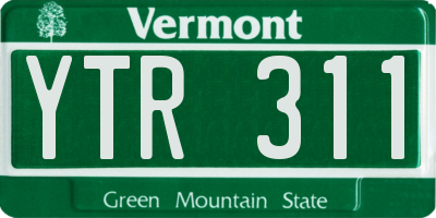 VT license plate YTR311