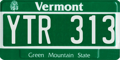 VT license plate YTR313