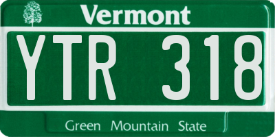 VT license plate YTR318