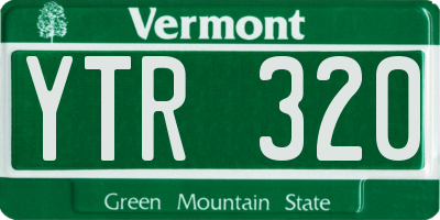 VT license plate YTR320