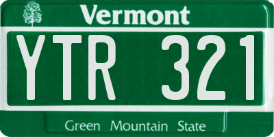 VT license plate YTR321