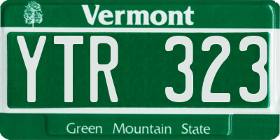 VT license plate YTR323