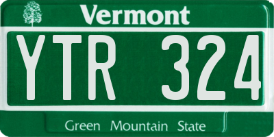 VT license plate YTR324