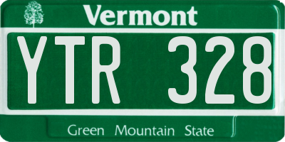 VT license plate YTR328