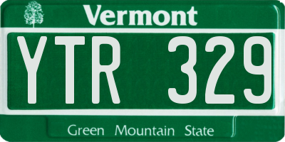 VT license plate YTR329