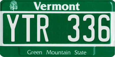 VT license plate YTR336