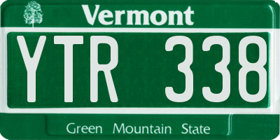 VT license plate YTR338