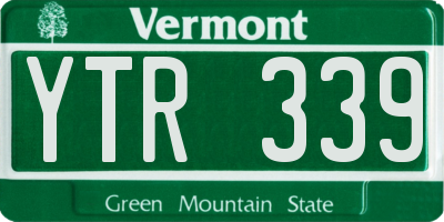 VT license plate YTR339