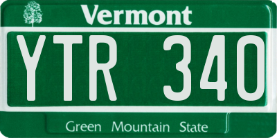 VT license plate YTR340