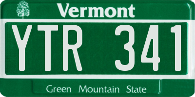 VT license plate YTR341