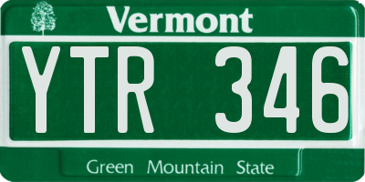 VT license plate YTR346