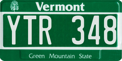 VT license plate YTR348