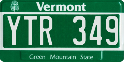 VT license plate YTR349