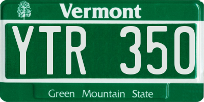 VT license plate YTR350