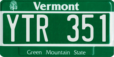 VT license plate YTR351