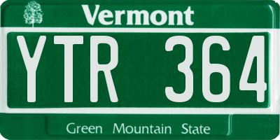 VT license plate YTR364