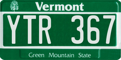 VT license plate YTR367
