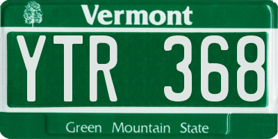VT license plate YTR368