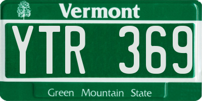 VT license plate YTR369