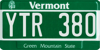 VT license plate YTR380
