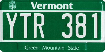VT license plate YTR381