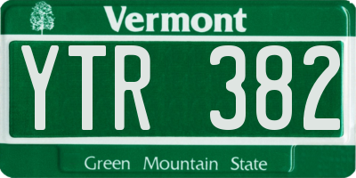 VT license plate YTR382