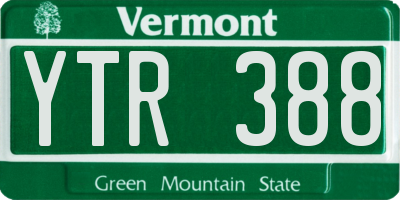 VT license plate YTR388