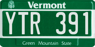 VT license plate YTR391