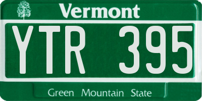 VT license plate YTR395