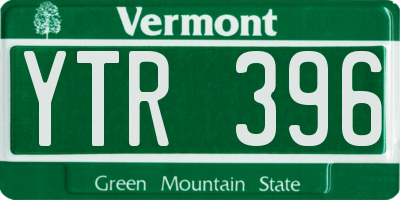 VT license plate YTR396