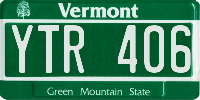 VT license plate YTR406