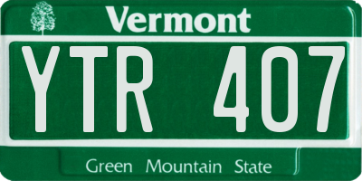 VT license plate YTR407