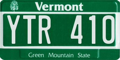 VT license plate YTR410