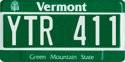 VT license plate YTR411