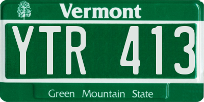 VT license plate YTR413