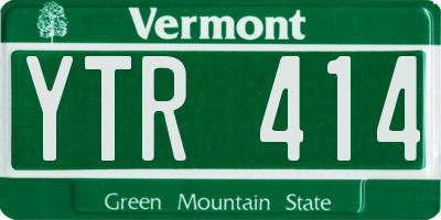 VT license plate YTR414