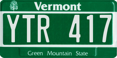 VT license plate YTR417