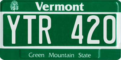 VT license plate YTR420
