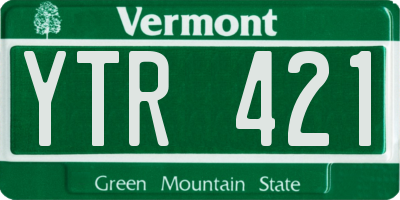 VT license plate YTR421