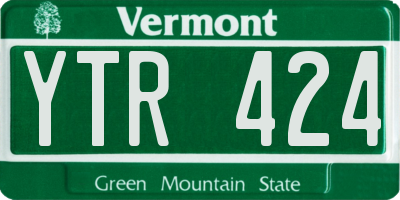 VT license plate YTR424