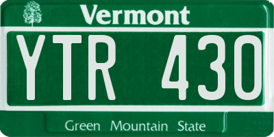 VT license plate YTR430