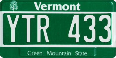 VT license plate YTR433