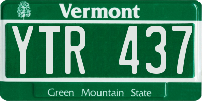 VT license plate YTR437
